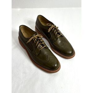 Mens Frye James Green Olive Oxford Wing Tip Leather Shoes Size 8.5D Style #84628
